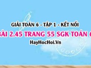 Bài 2.45 SGK Toán 6 tập 1 Kết nối tri thức